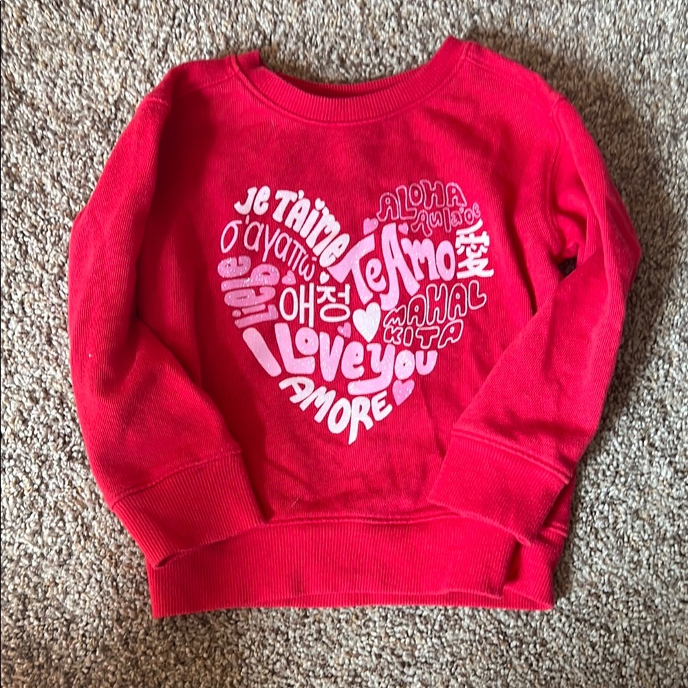 Jumping Beans Red Multilingual Heart Sweatshirt